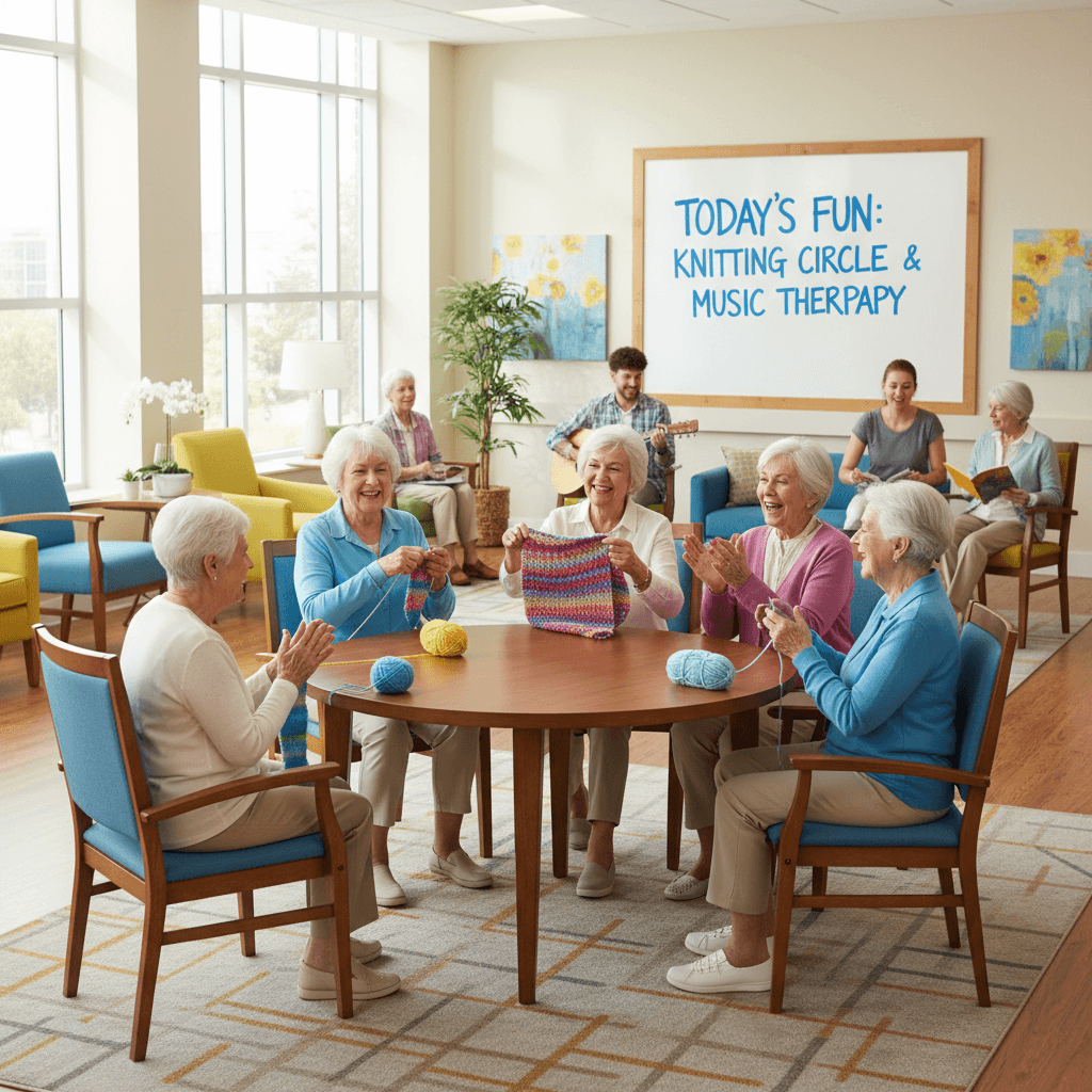 Residents participating in daily activities