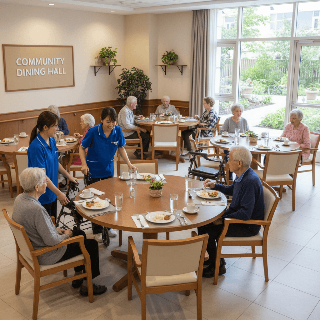 Community dining area at EKIS nursing home in George Town