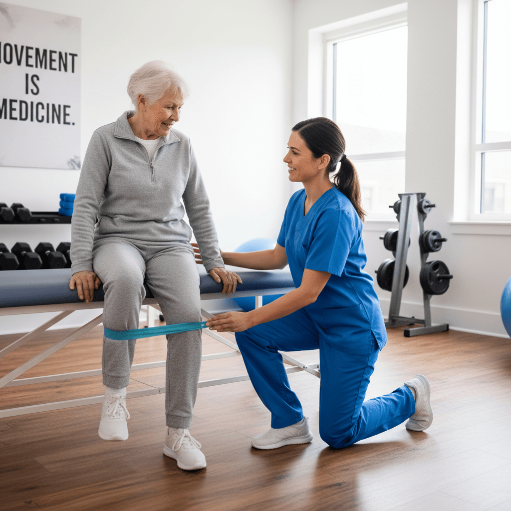 Physiotherapy session at EKIS with trained caregiver
