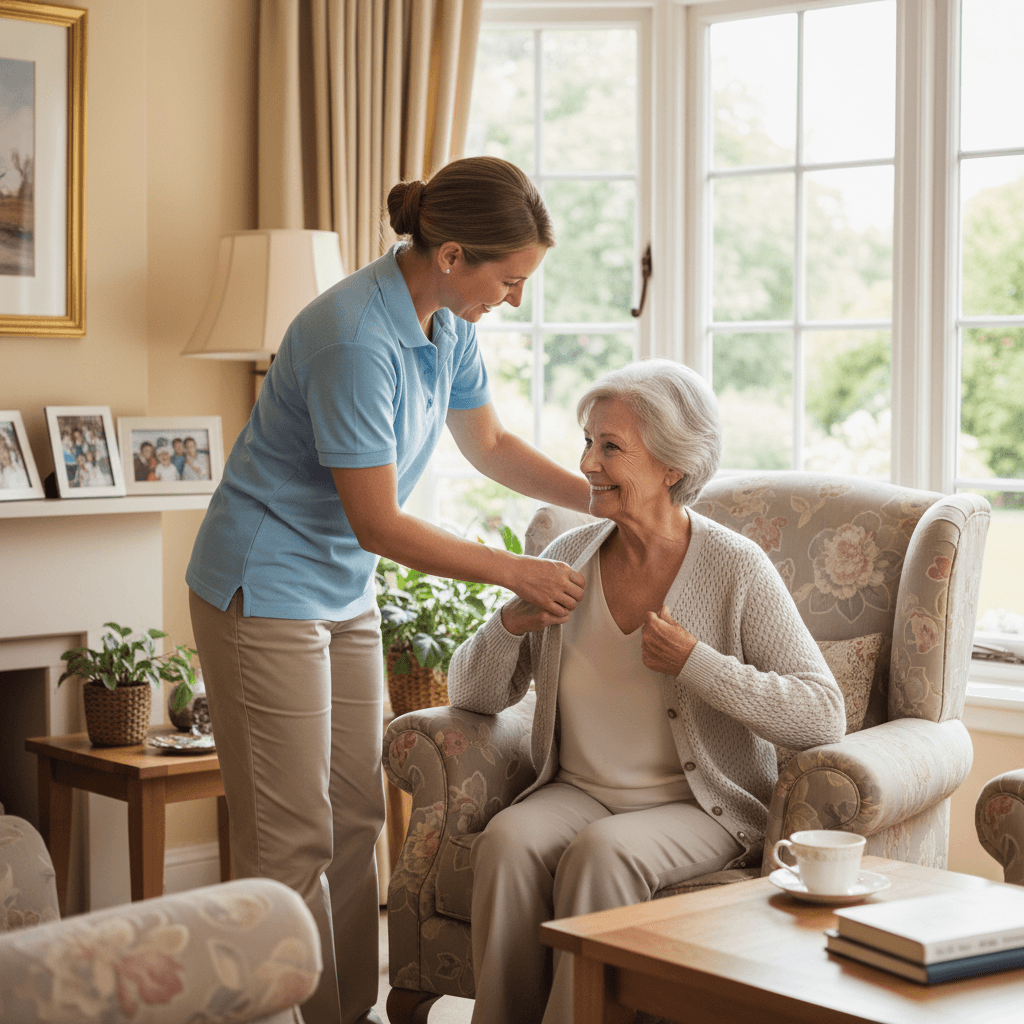 Caregiver providing support