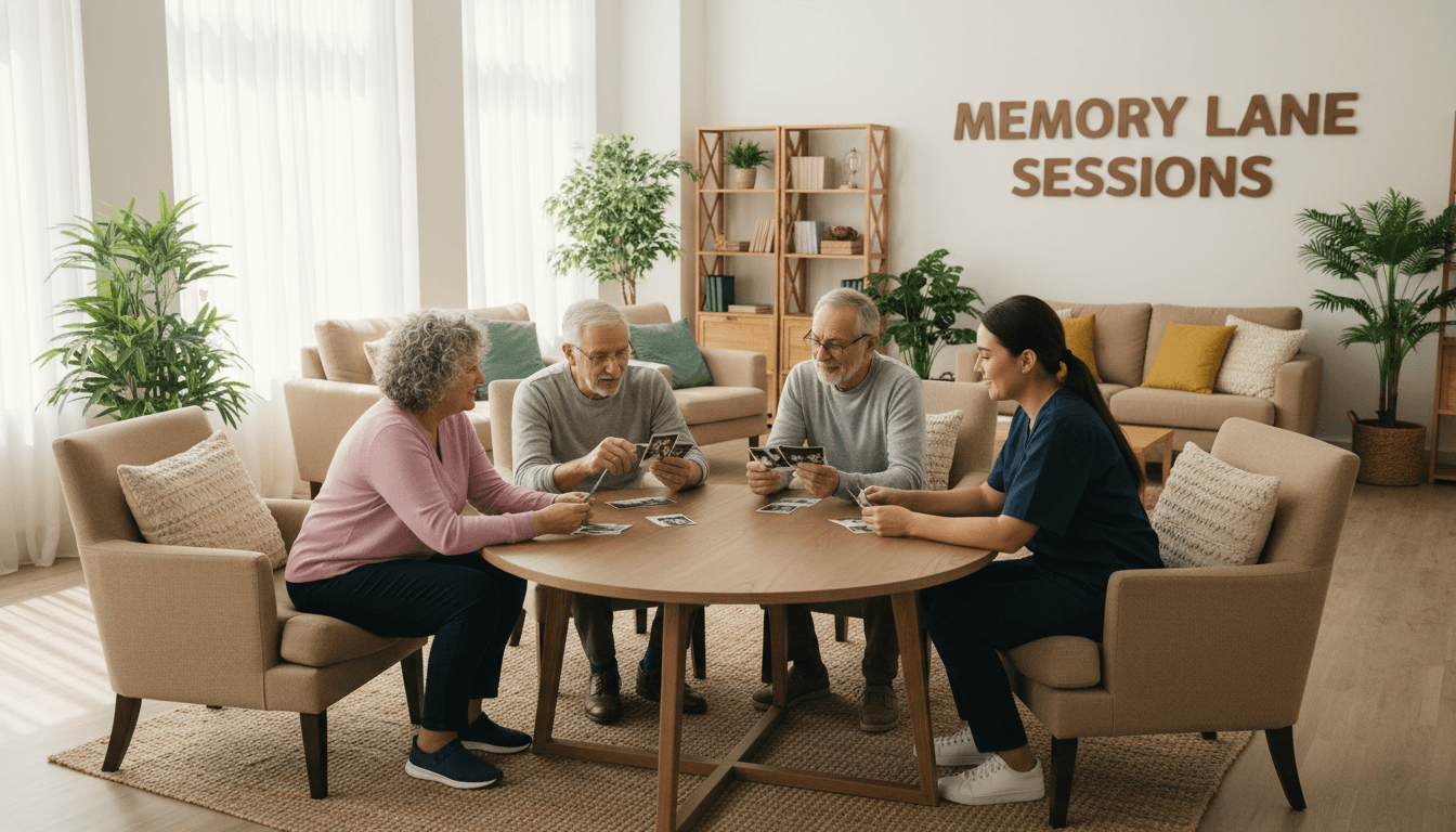 Elderly residents enjoying group activity at EKIS care facility